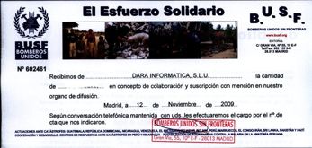 Certificado acreditativo de Busf a favor de Dara
