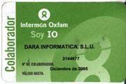 Carnet acreditativo de Intermon Oxman afavor de Dara